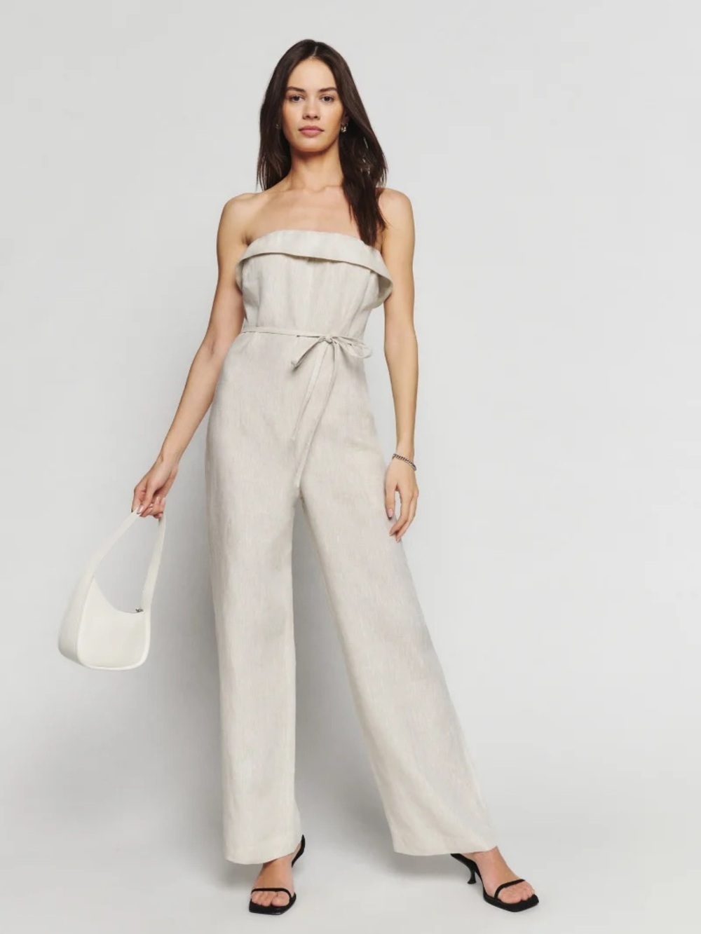 REFORMATION • Taylor linen jumpsuit - Strapless Wide-Leg Jumpsuit - size 6